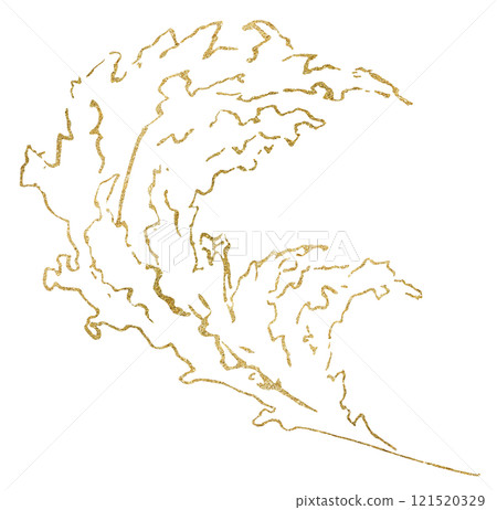 Hand drawn pampas grass, golden outlines tropical wedding element, Bohemian isolated illustration Hand drawn pampas grass, golden outlines tropical wedding element, Bohemian isolated illustration 121520329
