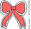 Valentine cute doodle ribbon bow illustration by hand drawn. 121520398