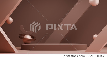 mocha tone Fashion product background stand podium display with blank backdrops. mocha tone Fashion product background stand podium display with blank backdrops. 121520487