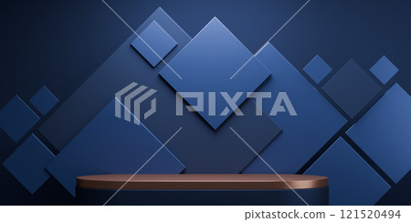 two tone mocha and blue, Fashion product background stand podium display with blank backdrops. 121520494