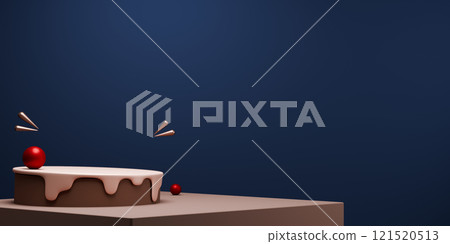 two tone mocha and blue, Fashion product background stand podium display with blank backdrops. two tone mocha and blue, Fashion product background stand podium display with blank backdrops. 121520513
