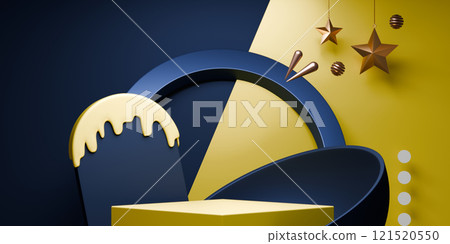 yellow and blue, Fashion product background stand podium display with blank backdrops. yellow and blue, Fashion product background stand podium display with blank backdrops. 121520550