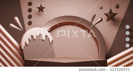 mocha tone Fashion product background stand podium display with blank backdrops. mocha tone Fashion product background stand podium display with blank backdrops. 121520551