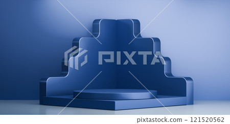 Dark blue geometric background, japanese style podium blue concept . Dark blue geometric background, japanese style podium blue concept . 121520562