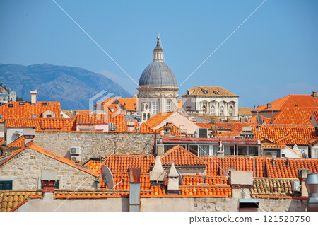 A beautiful view of Dubrovnik from the city walls 121520750