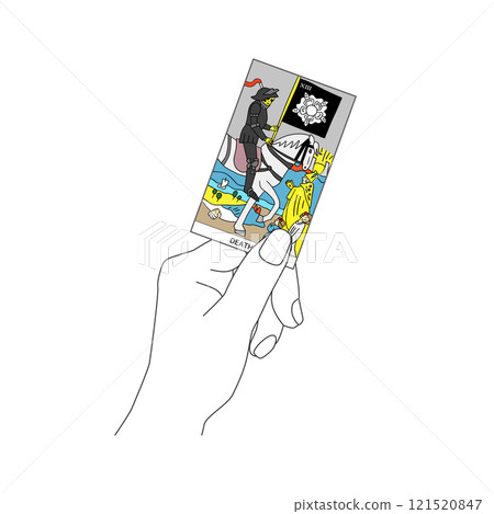 Death Card: Hand Holding Out a Tarot Card Death Card: Hand Holding Out a Tarot Card 121520847