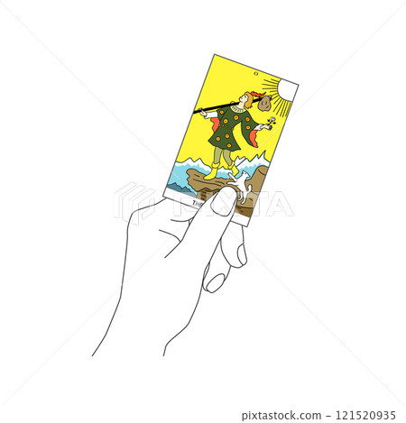 The Fool Card: Hand Holding Out the Tarot The Fool Card: Hand Holding Out the Tarot 121520935