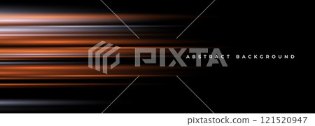 Black and orange modern abstract background with yellow glowing movement and high-speed light effect. 121520947