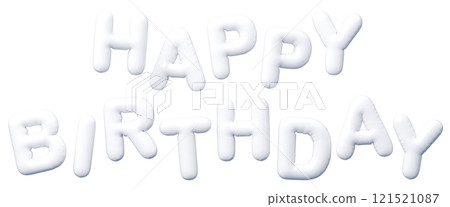 3D image_balloon_HAPPY BIRTHDAY_white 121521087