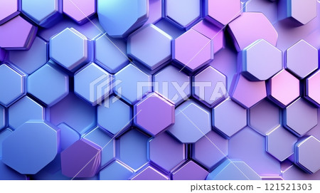 A background of areas made of radial symmetrical and hexagonal surfaces, blue-purple pastel colors. A background of areas made of radial symmetrical and hexagonal surfaces, blue-purple pastel colors. 121521303