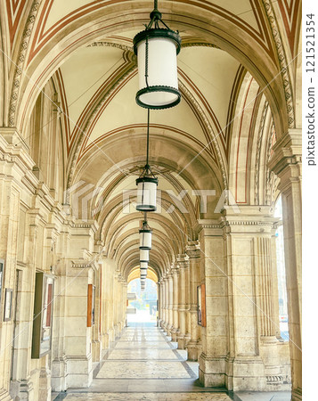 Lanterns in the gallery of the University of Vienna, Austria 121521354