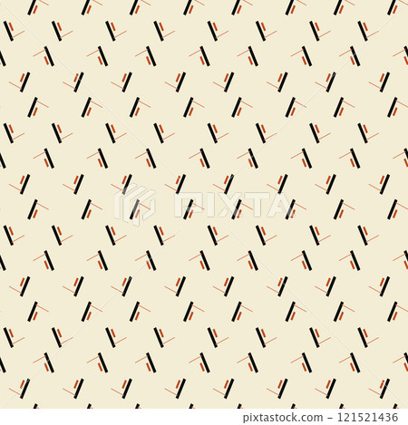 Textile motif seamless pattern. Abstract line shape geometric motif basic pattern continuous background. Man shirt all over print block.  121521436