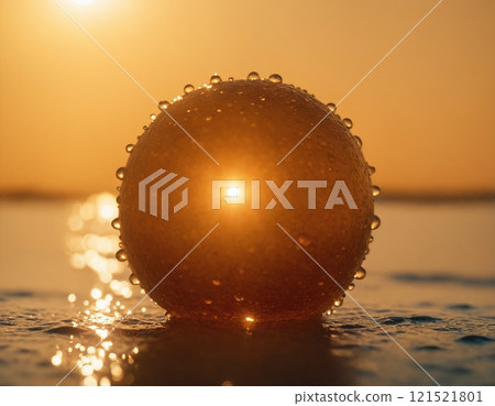 The concept of the sun and water. The image in the form of the sun. 121521801