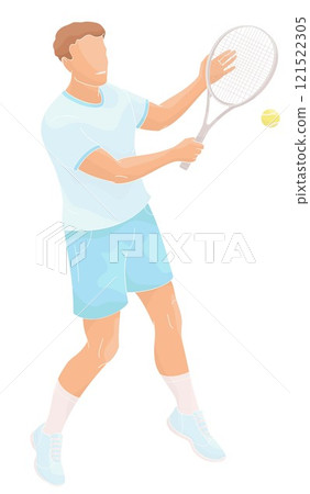 man in tennis uniform with tennis racket man in tennis uniform with tennis racket 121522305