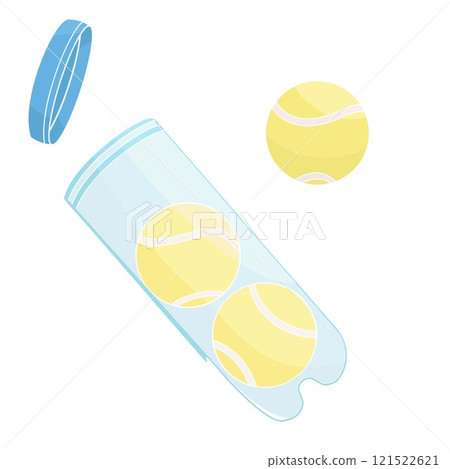 Tennis balls in transparent tube container Tennis balls in transparent tube container 121522621