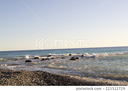 Panoramic sunset natural images vacation travel trip sea beach sky different perspective 121522729