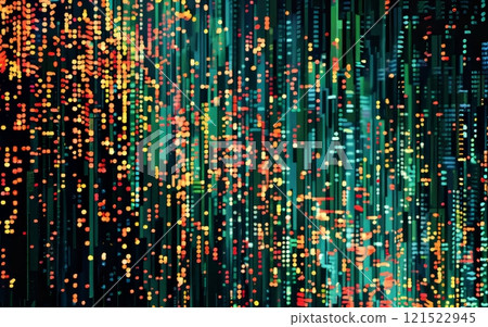 Vibrant Abstract Digital Lights Display in a Futuristic Urban Setting Vibrant Abstract Digital Lights Display in a Futuristic Urban Setting 121522945