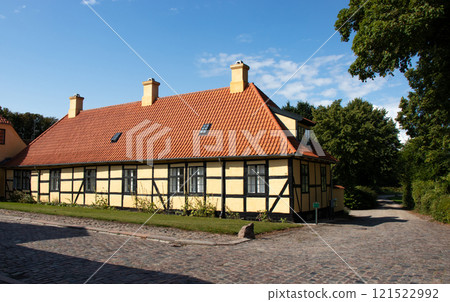Colorful old historic country house in Denmark Colorful old historic country house in Denmark 121522992