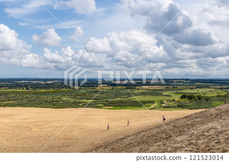 Sand dunes and seascape next to Rubjerg Knude Lighthouse. 121523014