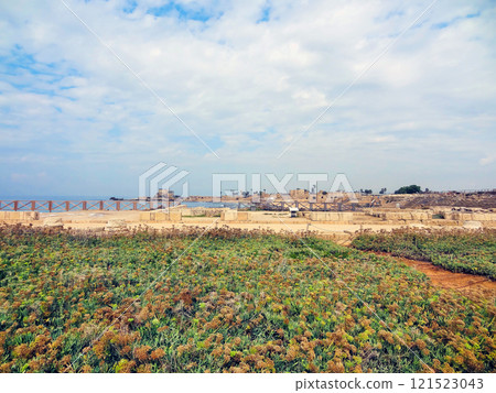 Caesarea national park on the Mediterranean coastline, Israel. 121523043