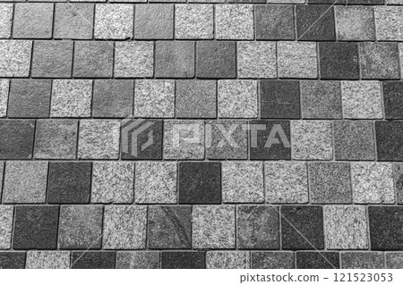 Gray cobblestone footpath. Tile background. Gray cobblestone footpath. Tile background. 121523053