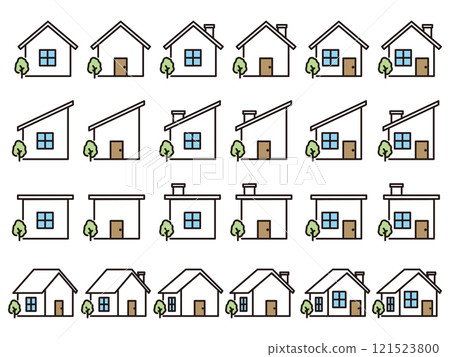Simple house icon set 121523800