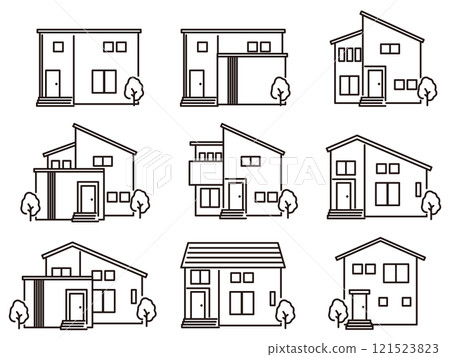 簡單的房子圖標集 簡單的房子圖標集 121523823