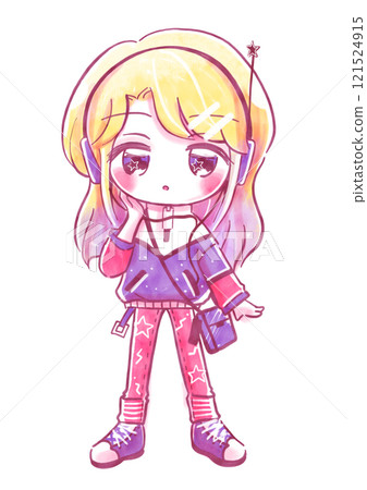 Y3K太空科幻未來時尚人物插畫 121524915