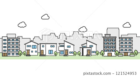 簡單的城市景觀圖 121524953