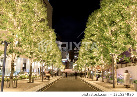 Winter illuminations at Symphony Toyota Building in Nagoya 121524980