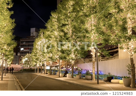 Winter illuminations at Symphony Toyota Building in Nagoya 121524983