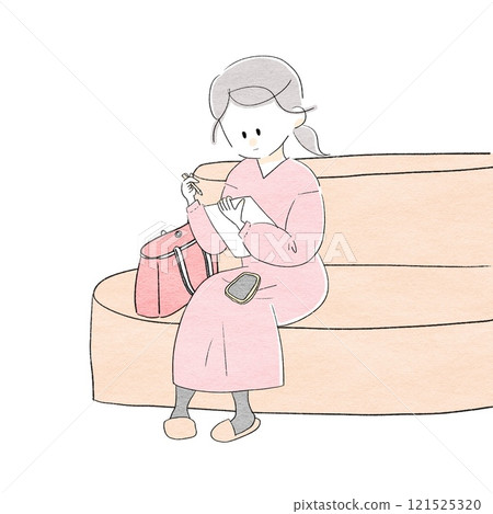 一位女士正在填寫病史表 121525320