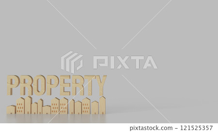 The wood house and property text for real estate concept 3d rendering. The wood house and property text for real estate concept 3d rendering. 121525357