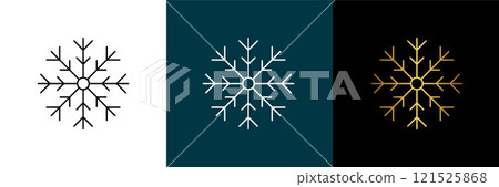 Symmetrical circular graphic for logotype, snowflake. Vector circular pattern. Color black, white, gold. Isolated design element for themes abstract geometrical modern decoration round logo template. Symmetrical circular graphic for logotype, snowflake. Vector circular pattern. Color black, white, gold. Isolated design element for themes abstract geometrical modern decoration round logo template. 121525868