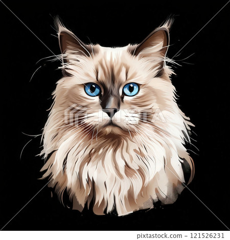 the AI Image Generator, Portrait of a Furry Cat With Bright Blue Eyes the AI Image Generator, Portrait of a Furry Cat With Bright Blue Eyes 121526231