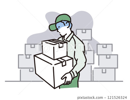 一個疲倦的送貨員的簡單例證 121526324
