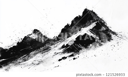 A powerfully drawn snowy mountain landscape 121526933
