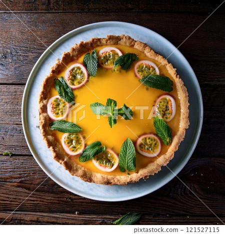 Delicious passion fruit and mint fog morning tart 121527115