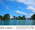 The strange rock formations of Halong Bay, a World Heritage Site in Vietnam 121527176