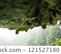Light shining into a rock cave in Halong Bay, Vietnam 121527180