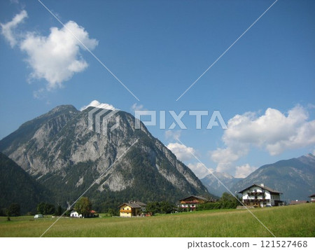 A plateau surrounded by mountains in Salzburg, Austria 121527468