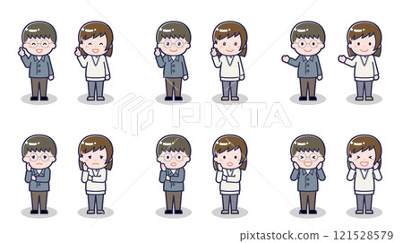 Teenage boys and girls in casual clothes 03 121528579