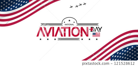 Aviation Day logo depicting a plane against a backdrop of a sky 121528612
