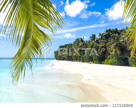 Beach resort in the Maldives, Asia 121528869