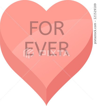 Pink heart shaped candy with the inscription For Ever conveying a message of everlasting love and affection, ideal for Valentine s Day or romantic celebrations Pink heart shaped candy with the inscription For Ever conveying a message of everlasting love and affection, ideal for Valentine s Day or romantic celebrations 121529189
