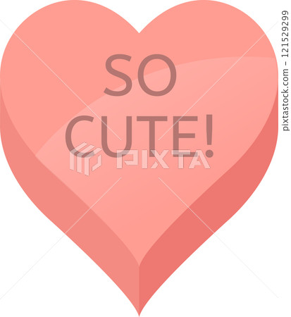 Pink heart shaped candy featuring the charming words So Cute. embodies affection and love, making it an ideal choice for Valentine s Day or any romantic occasion Pink heart shaped candy featuring the charming words So Cute. embodies affection and love, making it an ideal choice for Valentine s Day or any romantic occasion 121529299