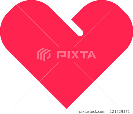 Stylized red heart symbolizing love, care, health, and emotions, featuring a notch adding a unique touch, perfect for Valentine s Day, healthcare campaigns, or expressing affection Stylized red heart symbolizing love, care, health, and emotions, featuring a notch adding a unique touch, perfect for Valentine s Day, healthcare campaigns, or expressing affection 121529371