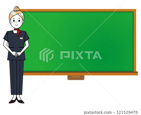 Illustration of a woman serving customers: Beauty advice staff 121529478