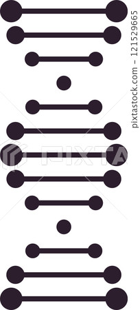 Dna structure connecting lines and circles forming a vertical sequence on a white background representing genetic code, genome, heredity, and biological research Dna structure connecting lines and circles forming a vertical sequence on a white background representing genetic code, genome, heredity, and biological research 121529665