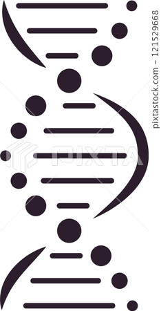 Dna molecule structure with lines and circles representing nucleotides forming double helix is shown, symbolizing genetics, biology, and scientific research 121529668